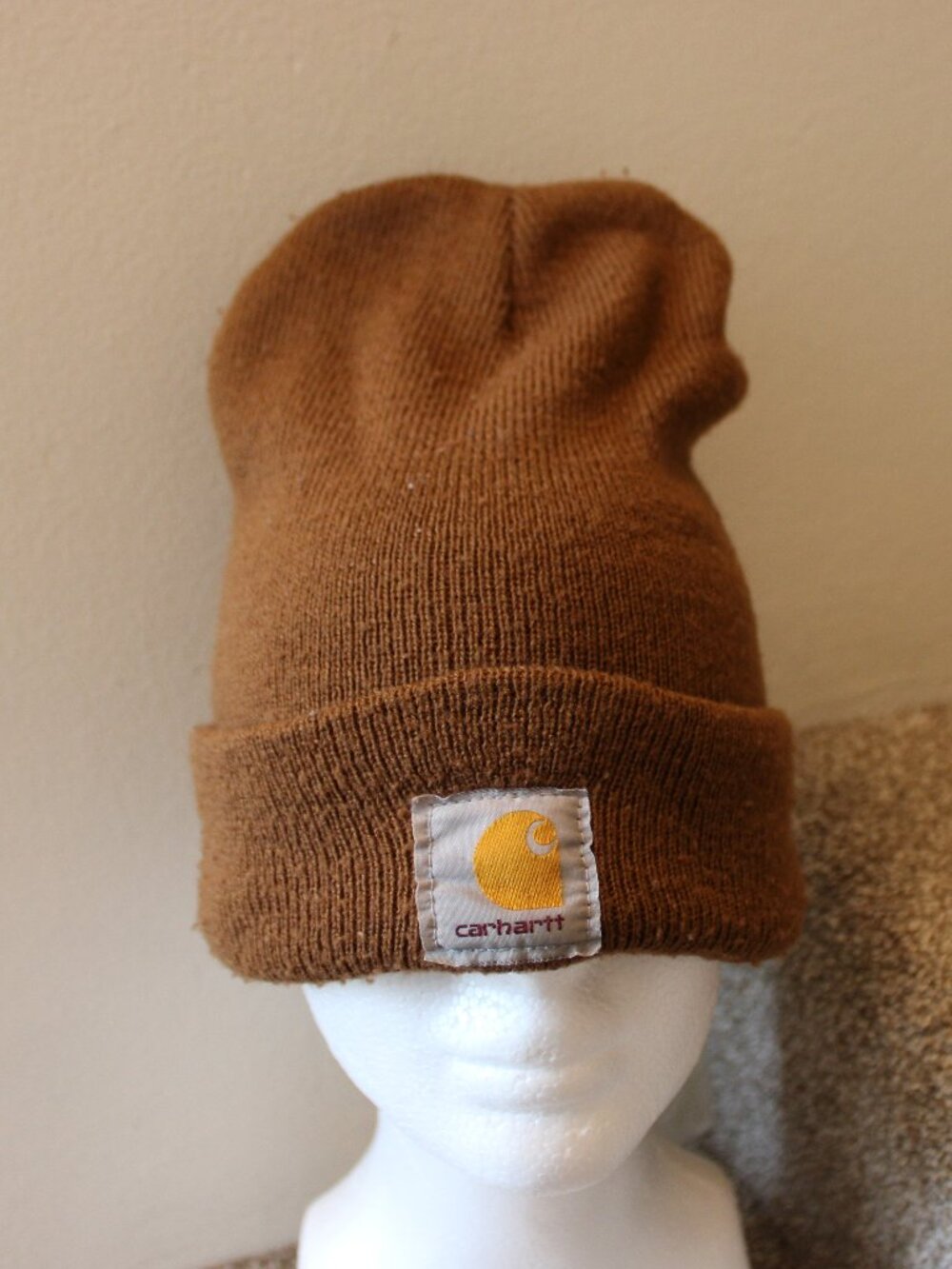 Carhartt Brown Acrylic Knit Beanie Hat Watch Cap One Size Unisex Workwear